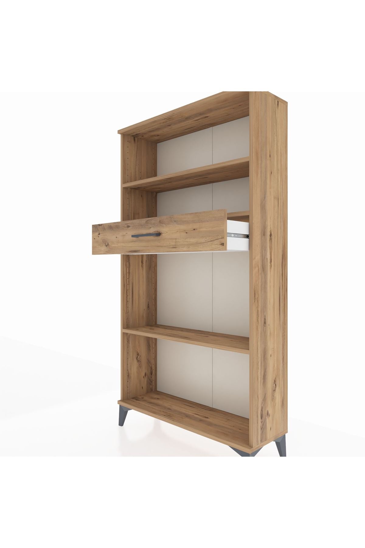 Arges Dolap 3 Raflı Tek Çekmeceli 88x30x163 Çam-Çam