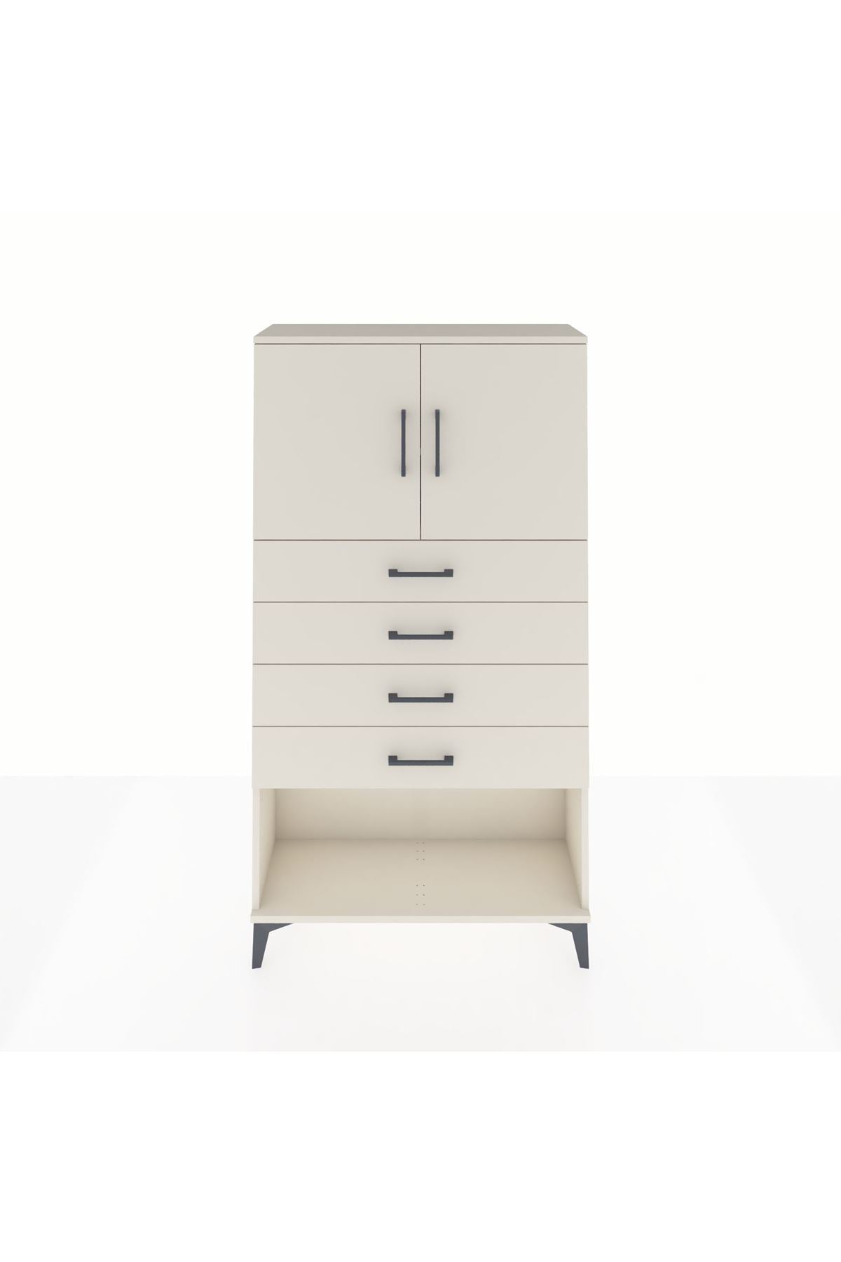 Arges Dolap 2 Raflı 4 Çekmeceli 2 Kapaklı 88x30x163 Aytaşı-Aytaşı