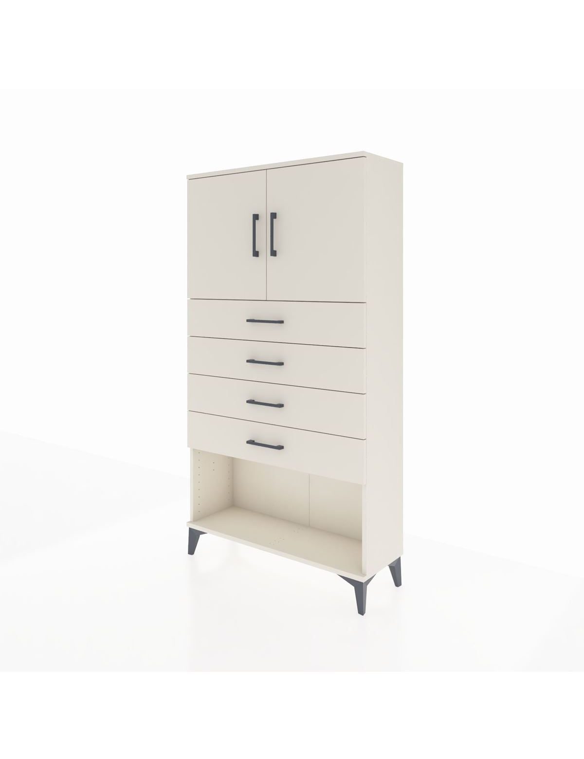 Arges Dolap 2 Raflı 4 Çekmeceli 2 Kapaklı 88x30x163 - S21M059V1A