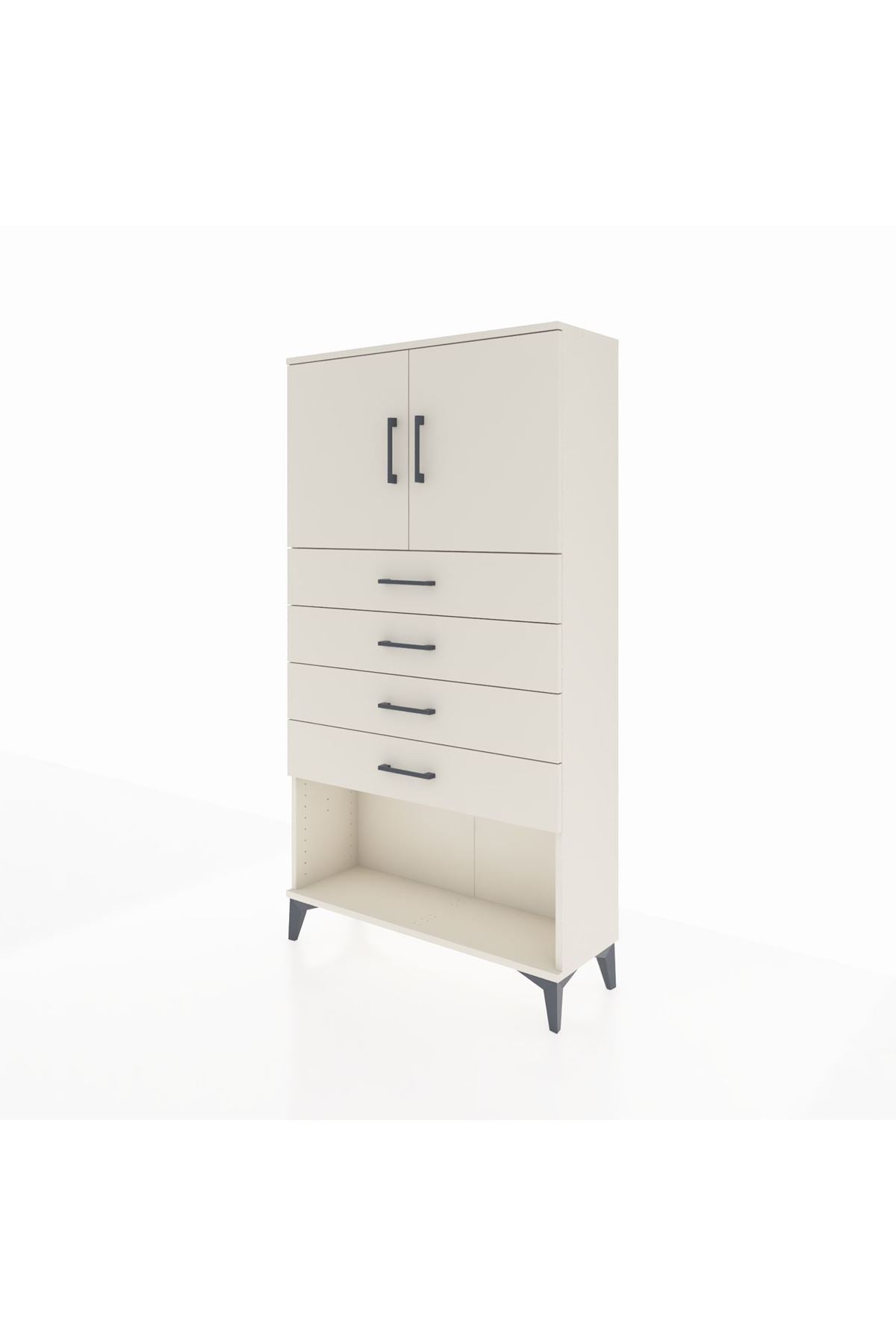 Arges Dolap 2 Raflı 4 Çekmeceli 2 Kapaklı 88x30x163 Aytaşı-Aytaşı