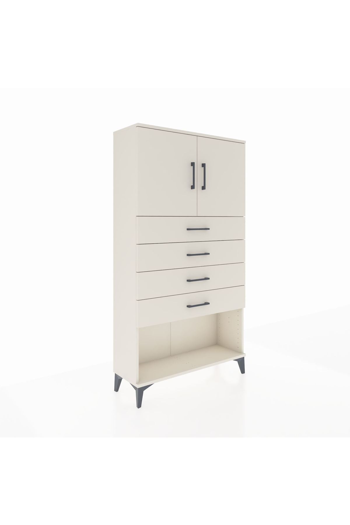 Arges Dolap 2 Raflı 4 Çekmeceli 2 Kapaklı 88x30x163 Aytaşı-Aytaşı