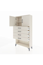 Arges Dolap 2 Raflı 4 Çekmeceli 2 Kapaklı 88x30x163 Aytaşı-Aytaşı