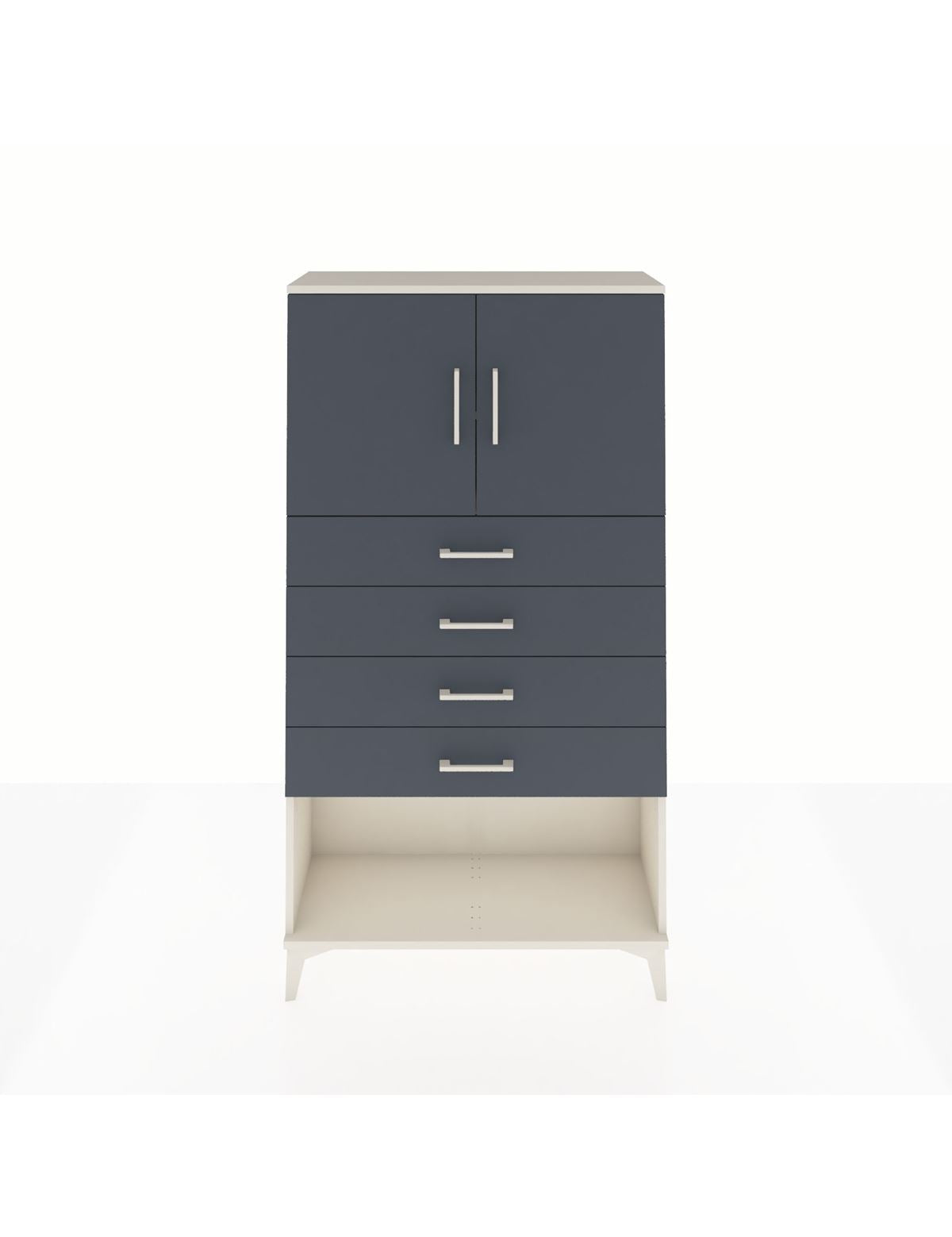 Arges Dolap 2 Raflı 4 Çekmeceli 2 Kapaklı 88x30x163 Aytaşı-Antrasit