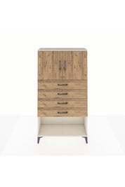Arges Dolap 2 Raflı 4 Çekmeceli 2 Kapaklı 88x30x163 Aytaşı-Çam
