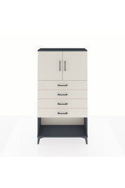 Arges Dolap 2 Raflı 4 Çekmeceli 2 Kapaklı 88x30x163 Antrasit-Aytaşı