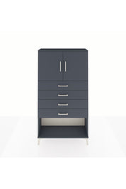 Arges Dolap 2 Raflı 4 Çekmeceli 2 Kapaklı 88x30x163 Antrasit-Antrasit