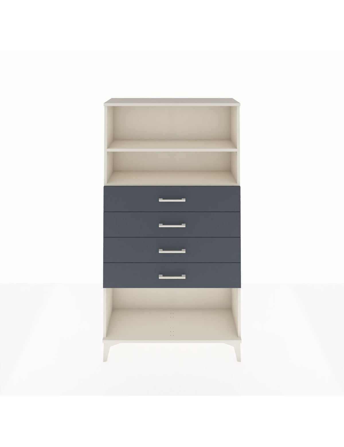 Arges Dolap 2 Raflı 4 Çekmeceli 88x30x163 Aytaşı-Antrasit