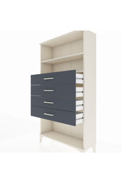 Arges Dolap 2 Raflı 4 Çekmeceli 88x30x163 Aytaşı-Antrasit