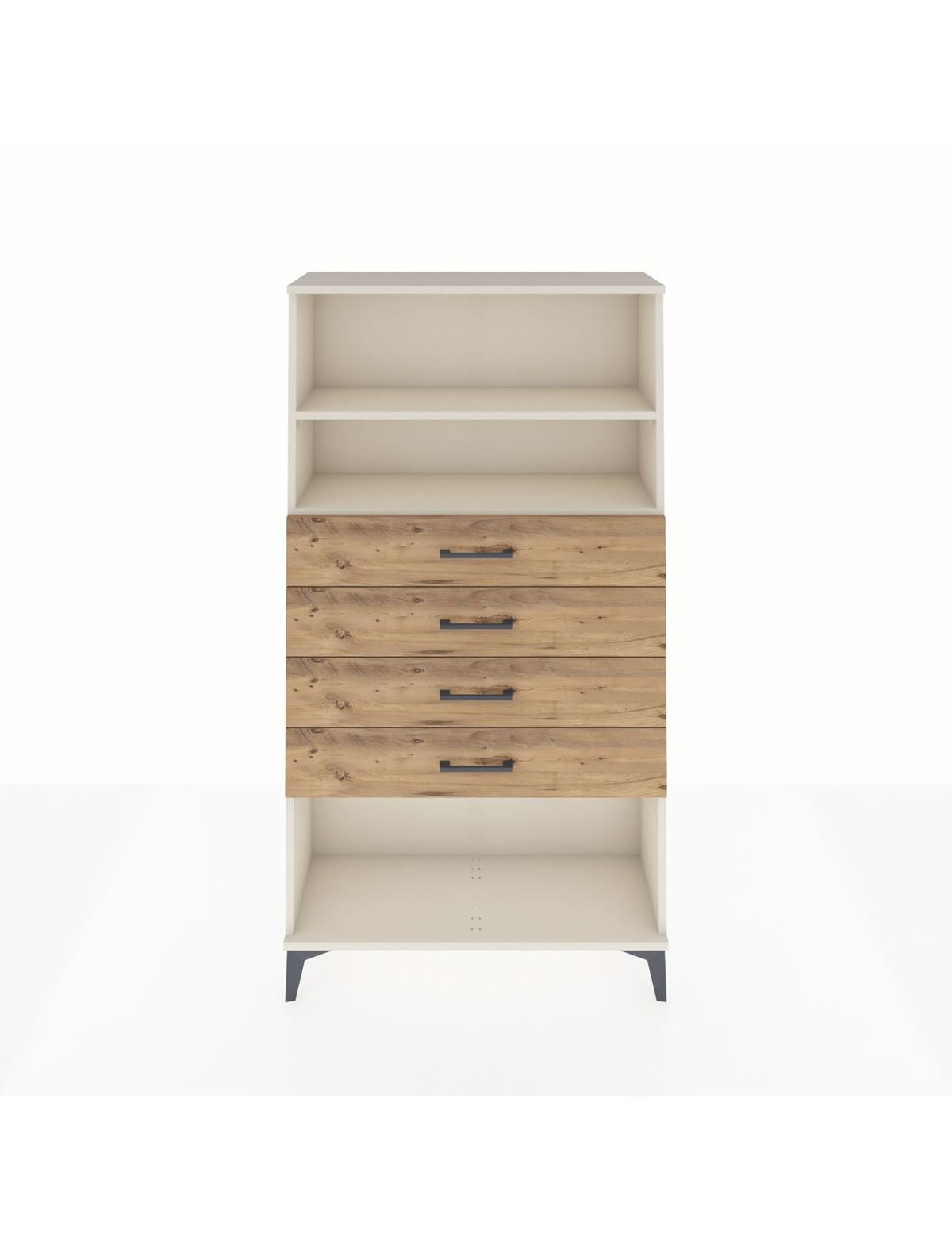 Arges Dolap 2 Raflı 4 Çekmeceli 88x30x163 Aytaşı-Çam