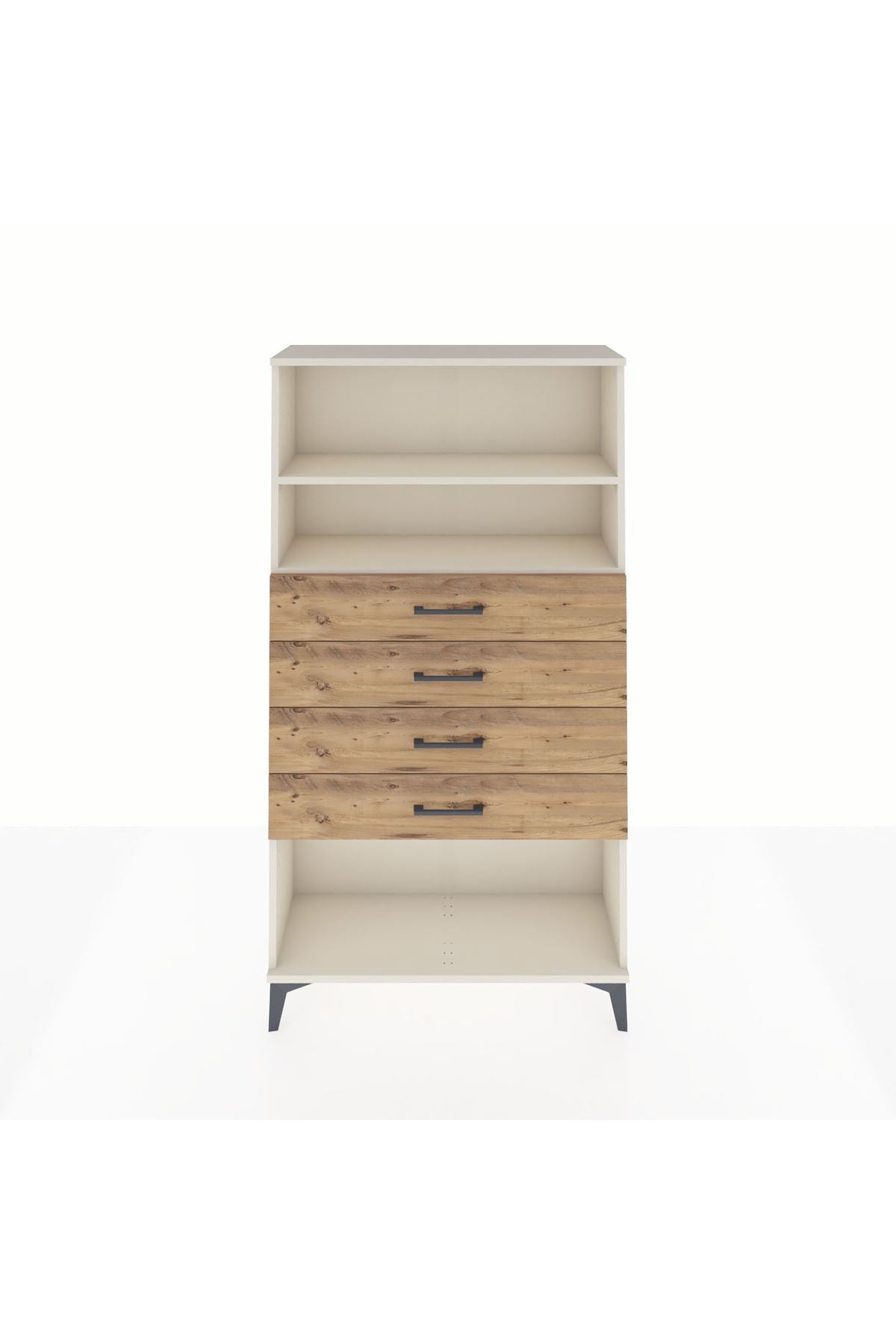 Arges Dolap 2 Raflı 4 Çekmeceli 88x30x163 Aytaşı-Çam