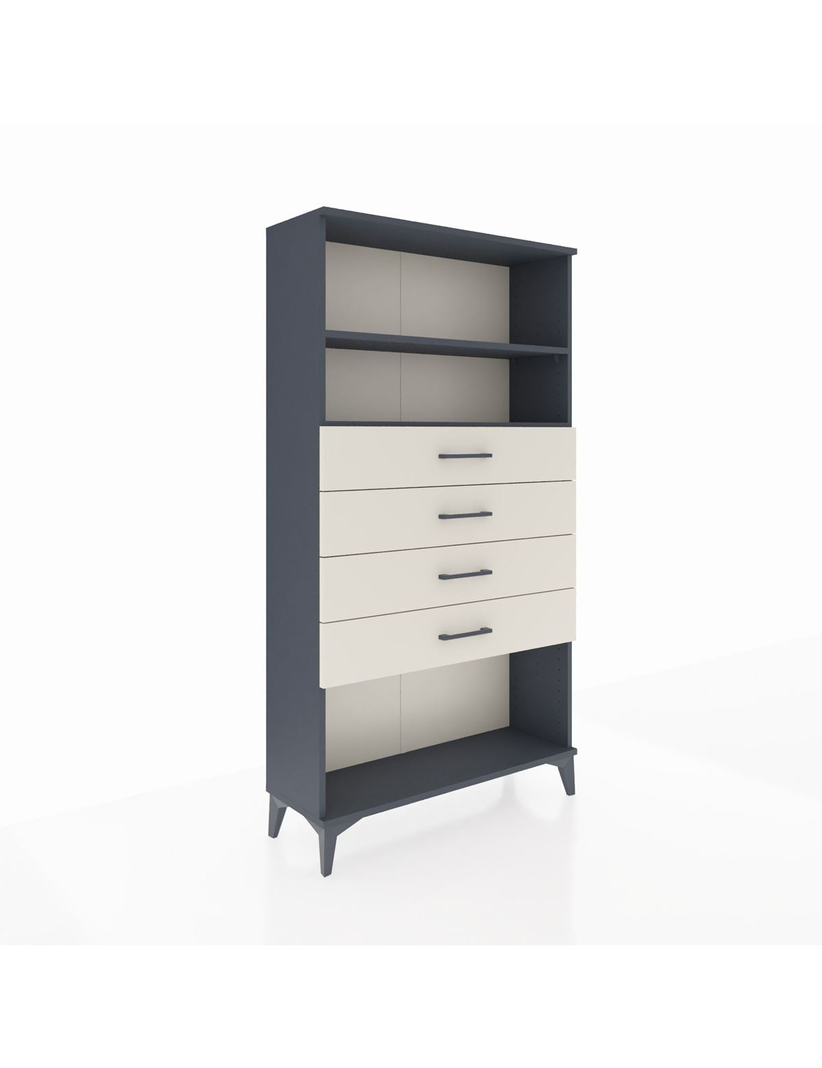 Arges Dolap 2 Raflı 4 Çekmeceli 88x30x163 Antrasit-Aytaşı