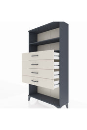 Arges Dolap 2 Raflı 4 Çekmeceli 88x30x163 Antrasit-Aytaşı