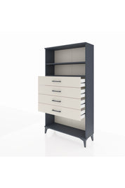 Arges Dolap 2 Raflı 4 Çekmeceli 88x30x163 Antrasit-Aytaşı