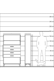 Arges Dolap 2 Raflı 4 Çekmeceli 88x30x163 Antrasit-Aytaşı