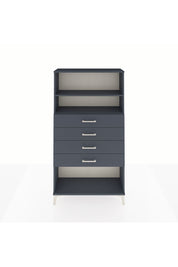 Arges Dolap 2 Raflı 4 Çekmeceli 88x30x163 Antrasit-Antrasit