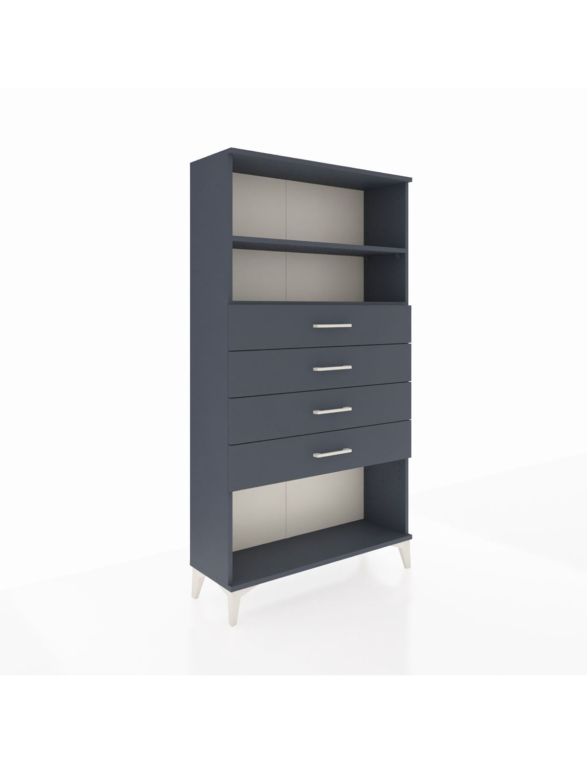 Arges Dolap 2 Raflı 4 Çekmeceli 88x30x163 Antrasit-Antrasit