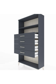 Arges Dolap 2 Raflı 4 Çekmeceli 88x30x163 Antrasit-Antrasit