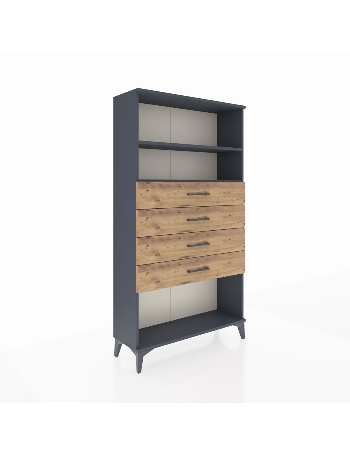 Arges Dolap 2 Raflı 4 Çekmeceli 88x30x163 Antrasit-Çam