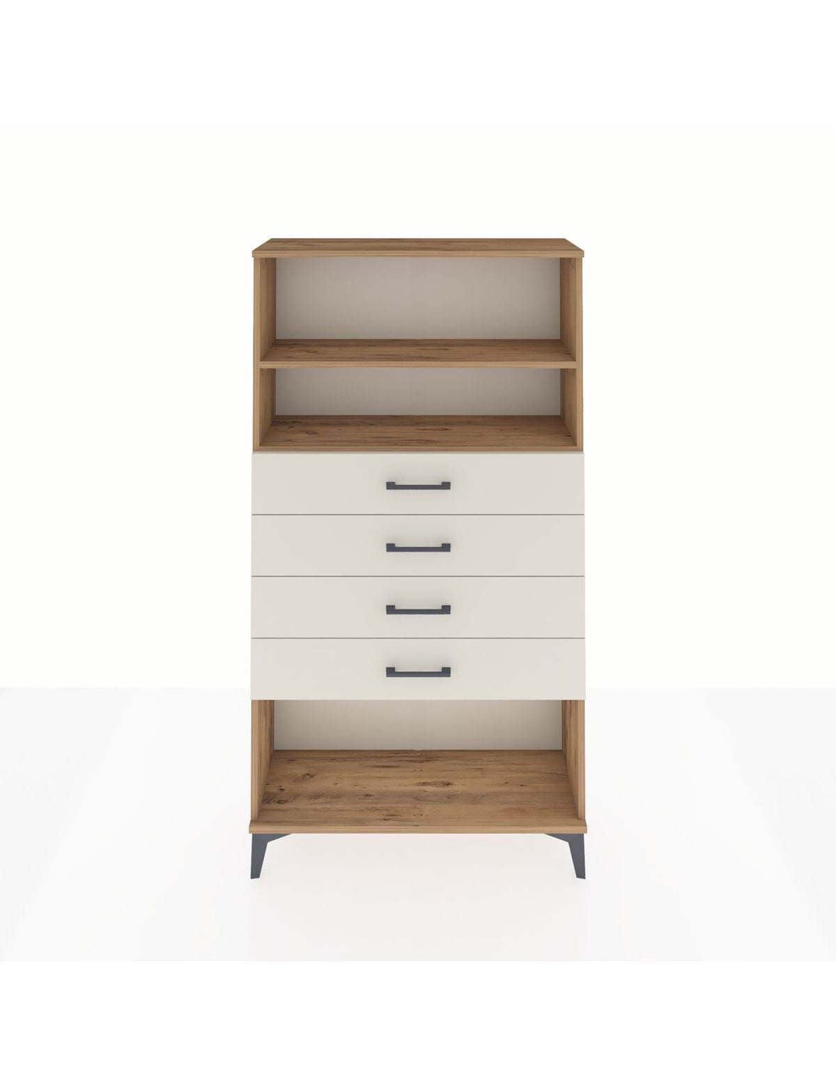 Arges Dolap 2 Raflı 4 Çekmeceli 88x30x163 Çam-Aytaşı