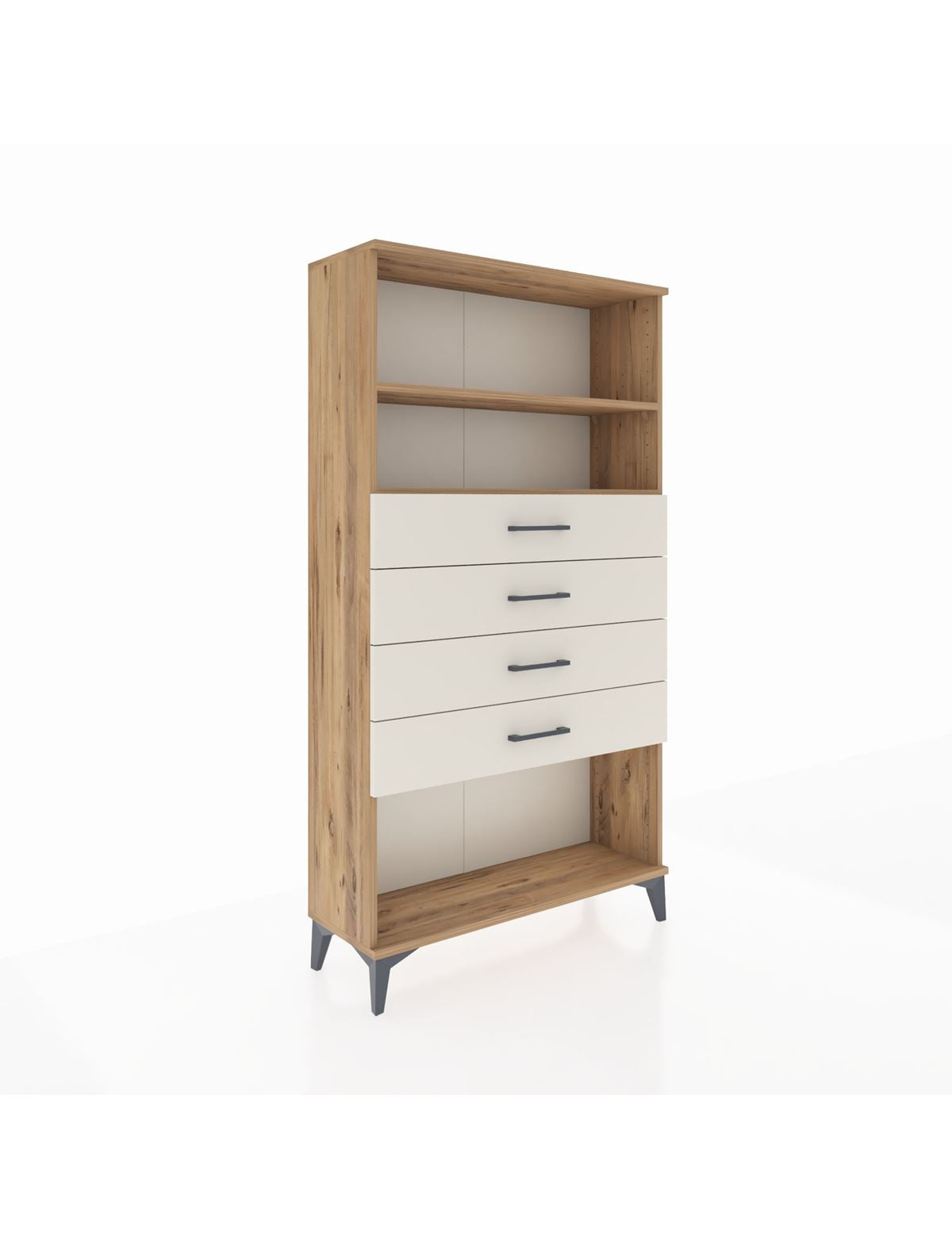 Arges Dolap 2 Raflı 4 Çekmeceli 88x30x163 Çam-Aytaşı