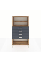 Arges Dolap 2 Raflı 4 Çekmeceli 88x30x163 Çam-Antrasit