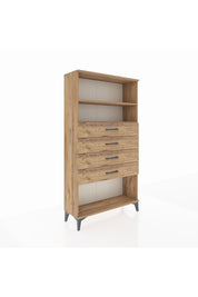 Arges Dolap 2 Raflı 4 Çekmeceli 88x30x163 Çam-Çam