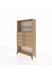 Arges Dolap 2 Raflı 4 Çekmeceli 88x30x163 Çam-Çam