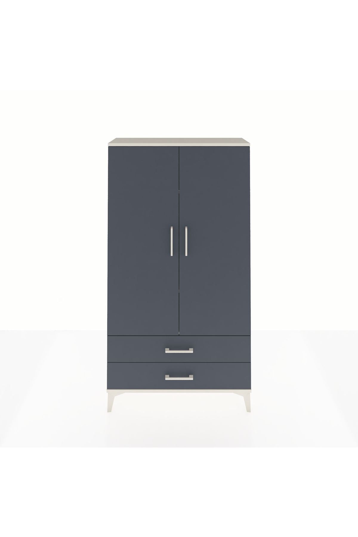 Arges Dolap 3 Raflı 2 Çekmeceli 2 Kapaklı 88x30x163 Aytaşı-Antrasit