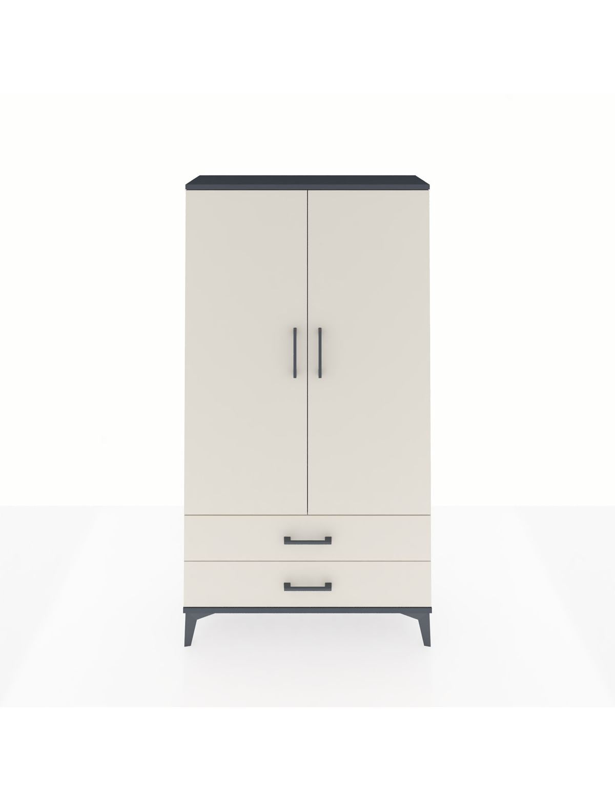 Arges Dolap 3 Raflı 2 Çekmeceli 2 Kapaklı 88x30x163 Antrasit-Aytaşı