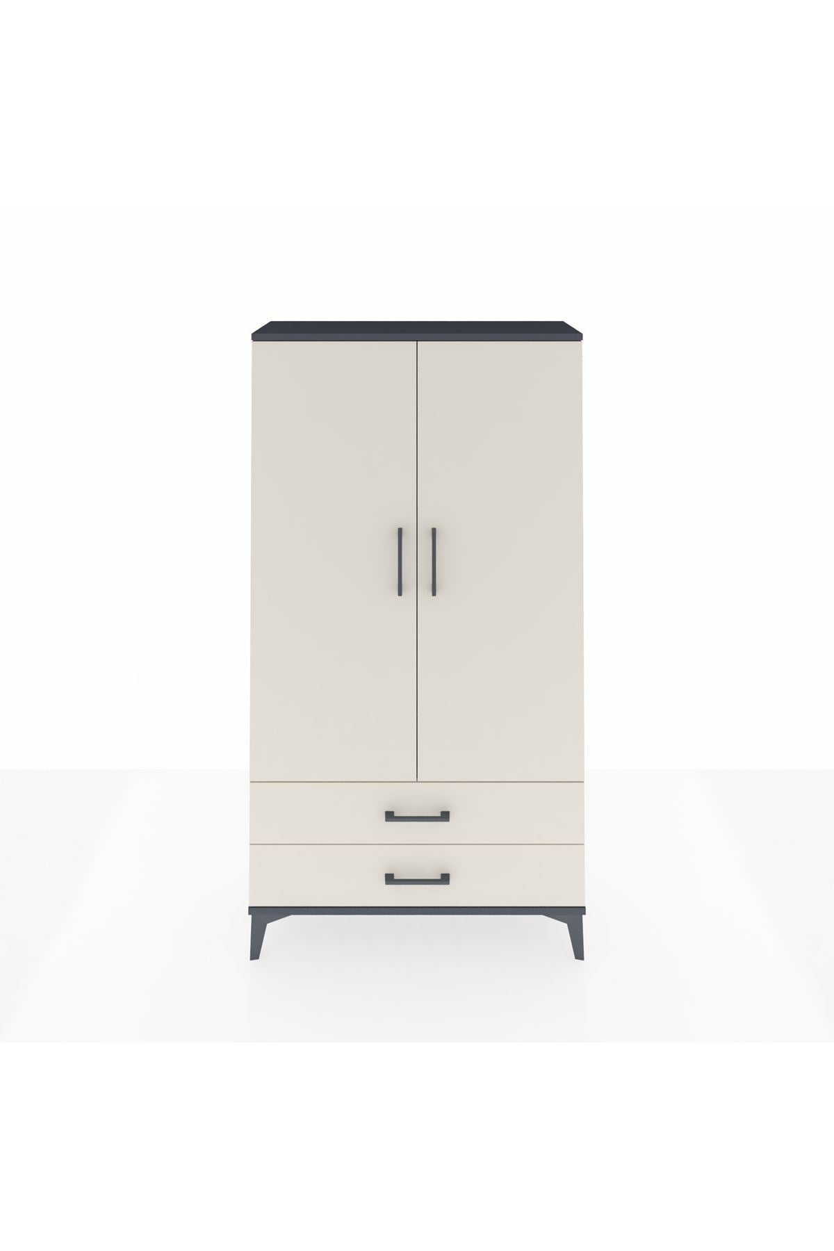 Arges Dolap 3 Raflı 2 Çekmeceli 2 Kapaklı 88x30x163 Antrasit-Aytaşı