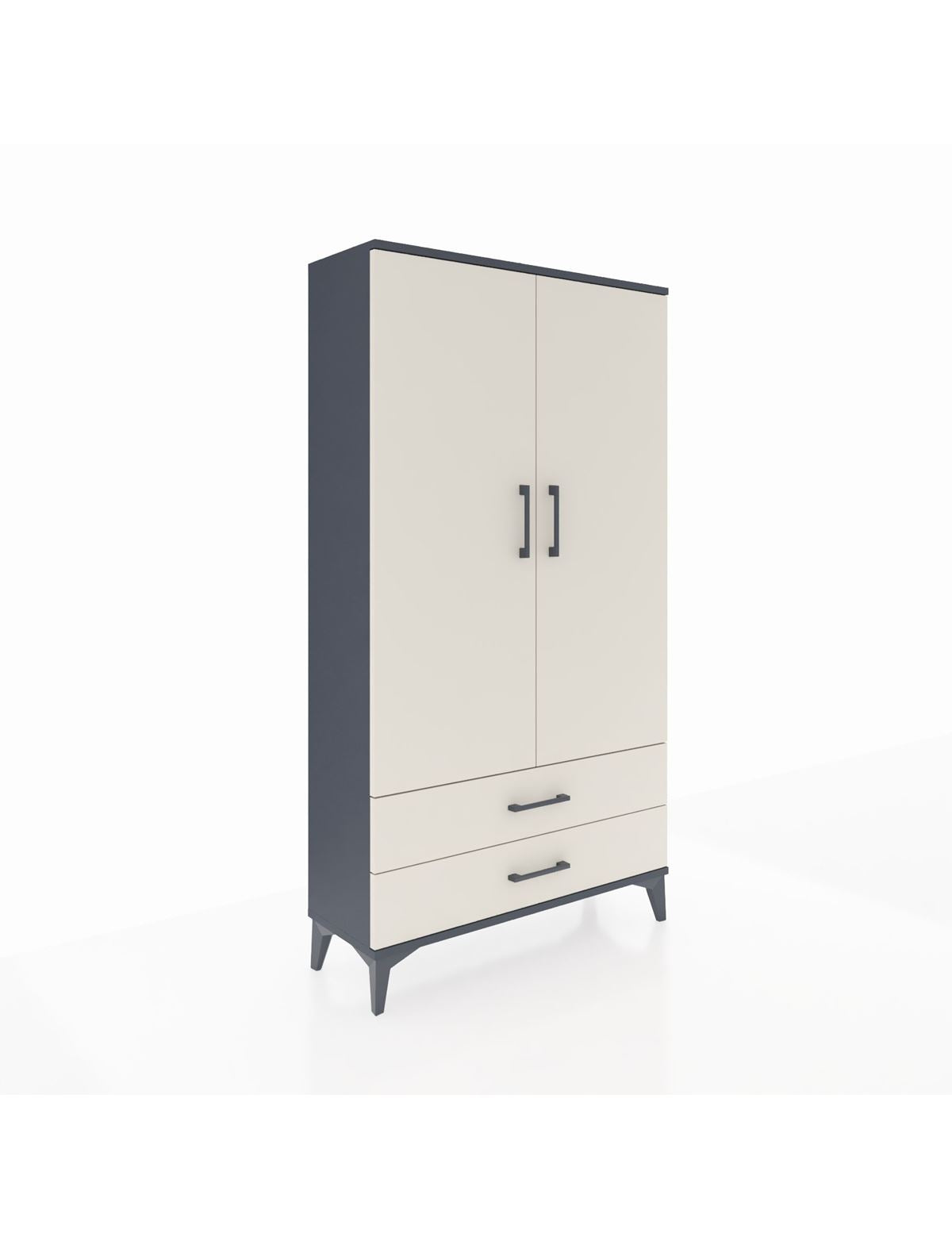 Arges Dolap 3 Raflı 2 Çekmeceli 2 Kapaklı 88x30x163 Antrasit-Aytaşı