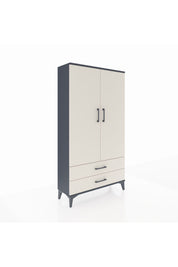 Arges Dolap 3 Raflı 2 Çekmeceli 2 Kapaklı 88x30x163 Antrasit-Aytaşı