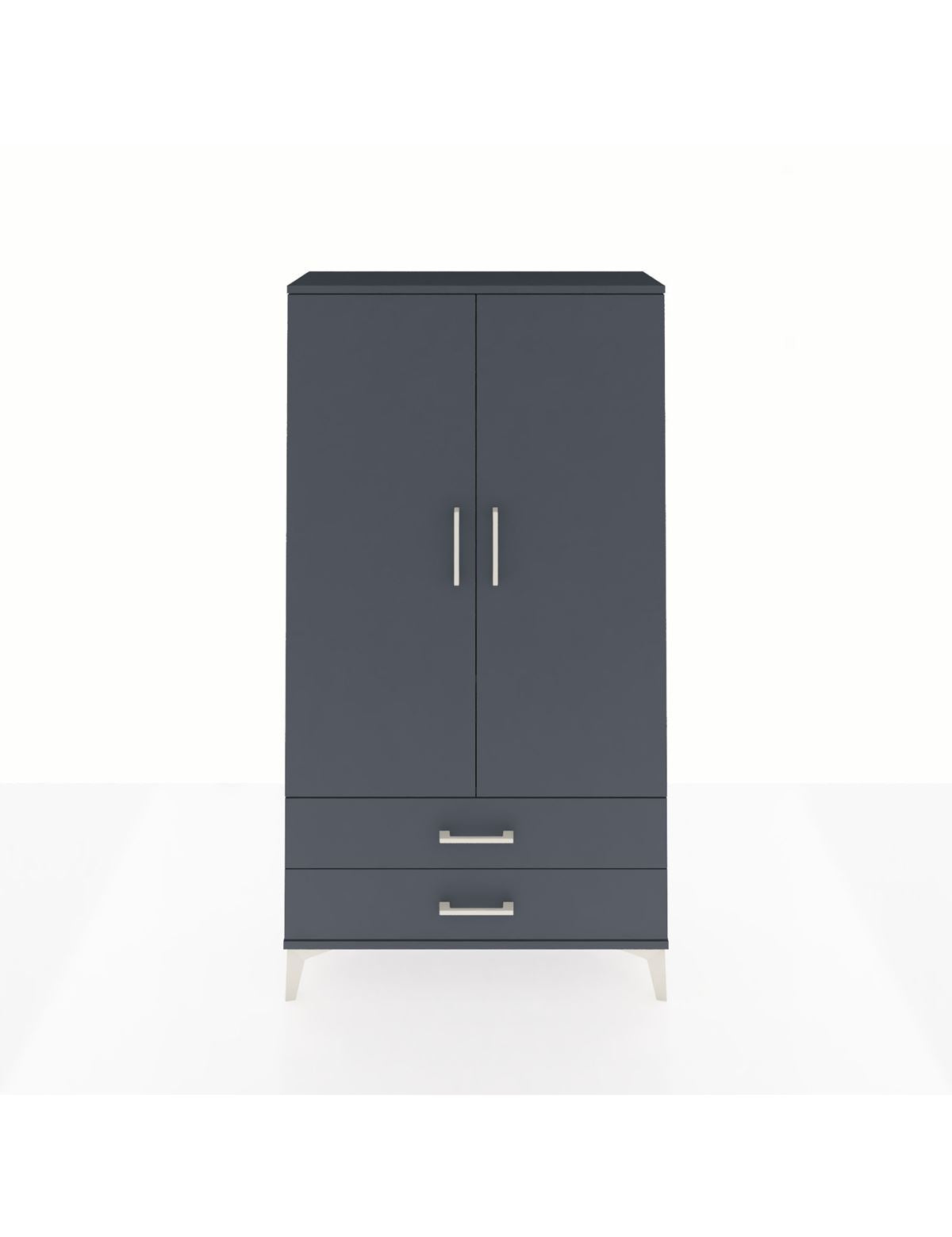 Arges Dolap 3 Raflı 2 Çekmeceli 2 Kapaklı 88x30x163 Antrasit-Antrasit