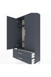 Arges Dolap 3 Raflı 2 Çekmeceli 2 Kapaklı 88x30x163 Antrasit-Antrasit