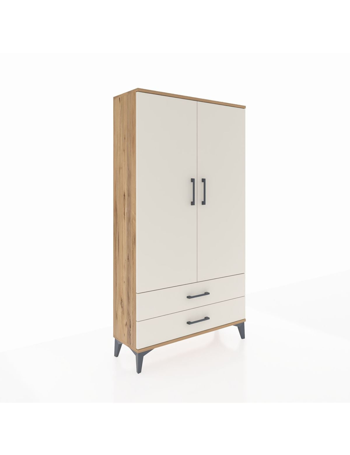 Arges Dolap 3 Raflı 2 Çekmeceli 2 Kapaklı 88x30x163 Çam-Aytaşı