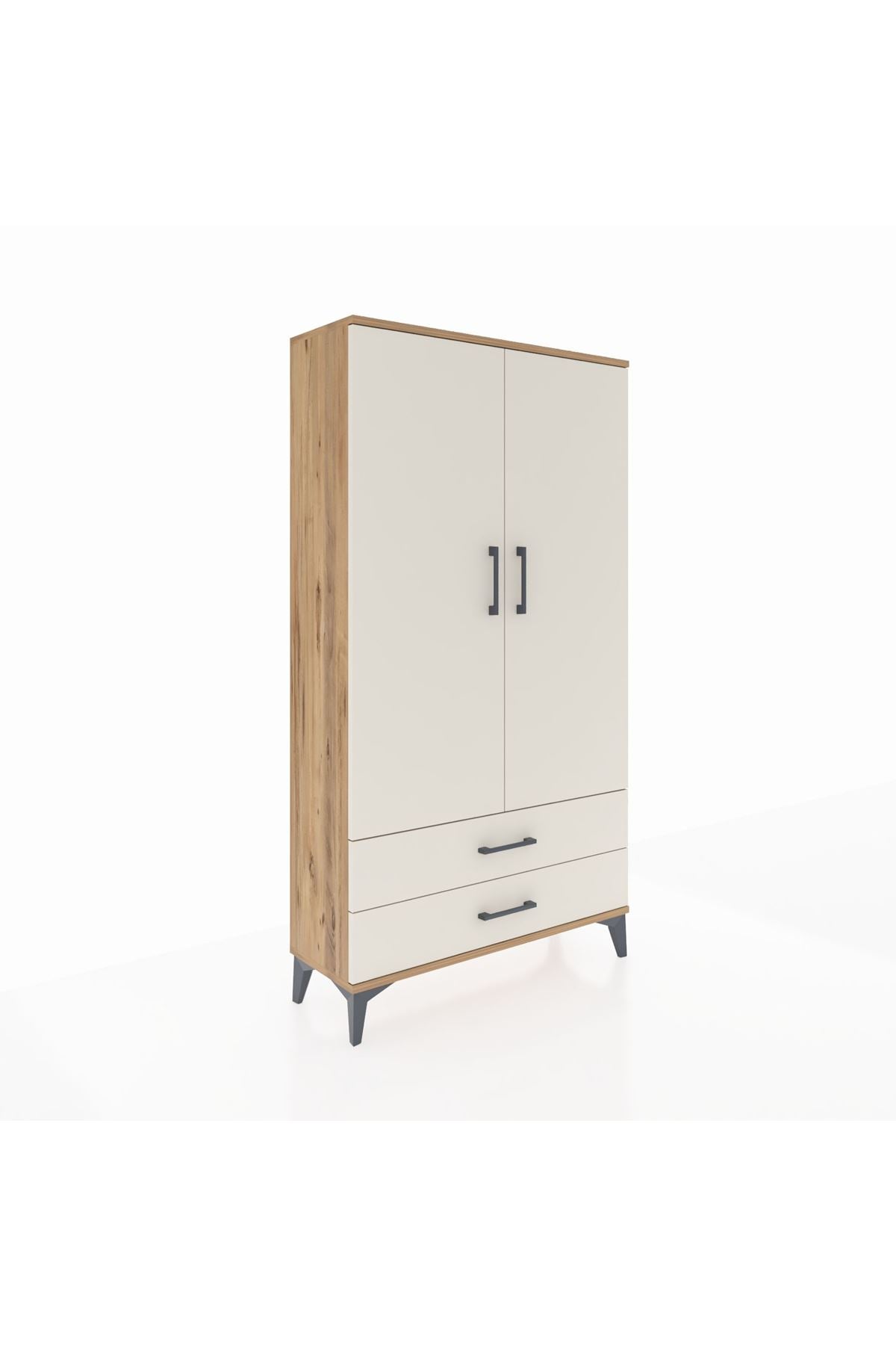 Arges Dolap 3 Raflı 2 Çekmeceli 2 Kapaklı 88x30x163 Çam-Aytaşı