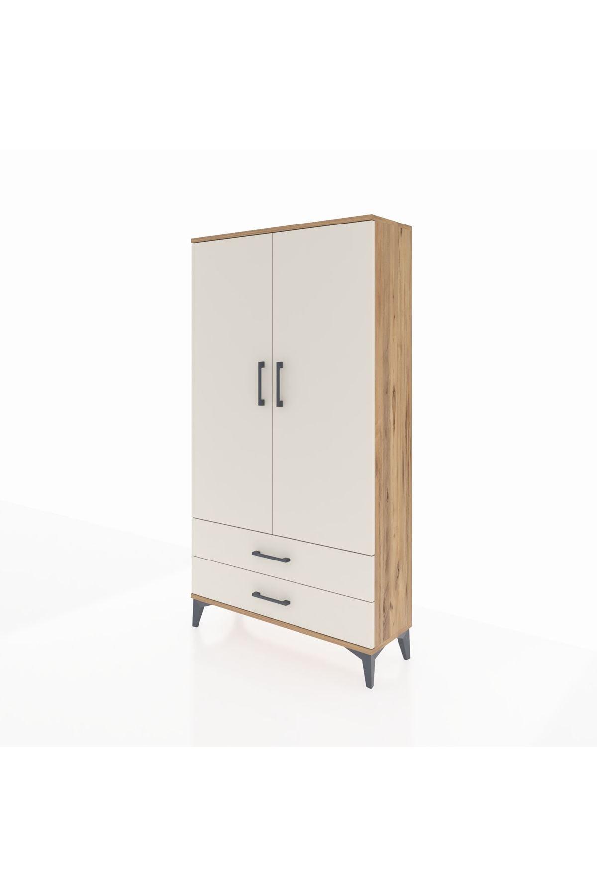 Arges Dolap 3 Raflı 2 Çekmeceli 2 Kapaklı 88x30x163 Çam-Aytaşı