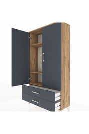 Arges Dolap 3 Raflı 2 Çekmeceli 2 Kapaklı 88x30x163 Çam-Antrasit