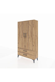 Arges Dolap 3 Raflı 2 Çekmeceli 2 Kapaklı 88x30x163 Çam-Çam