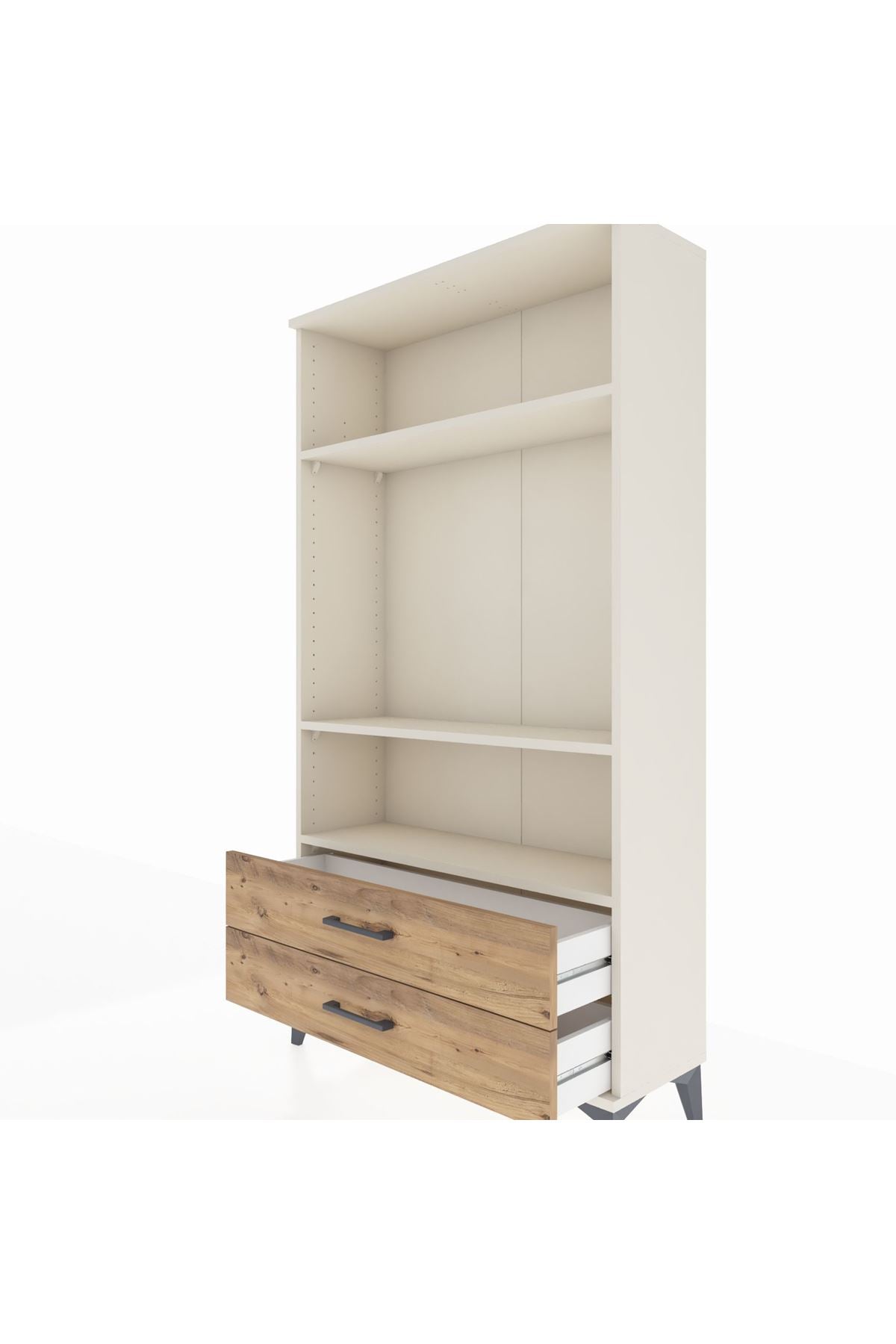 Arges Dolap 3 Raflı 2 Çekmeceli 88x30x163 Aytaşı-Çam