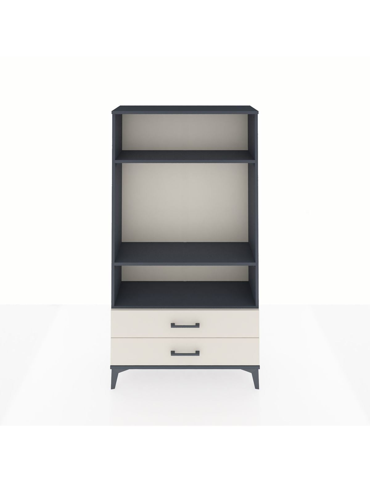 Arges Dolap 3 Raflı 2 Çekmeceli 88x30x163 Antrasit-Aytaşı