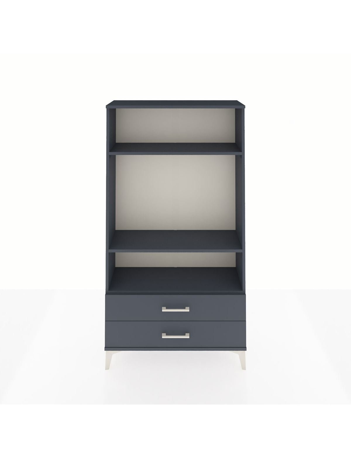 Arges Dolap 3 Raflı 2 Çekmeceli 88x30x163 Antrasit-Antrasit