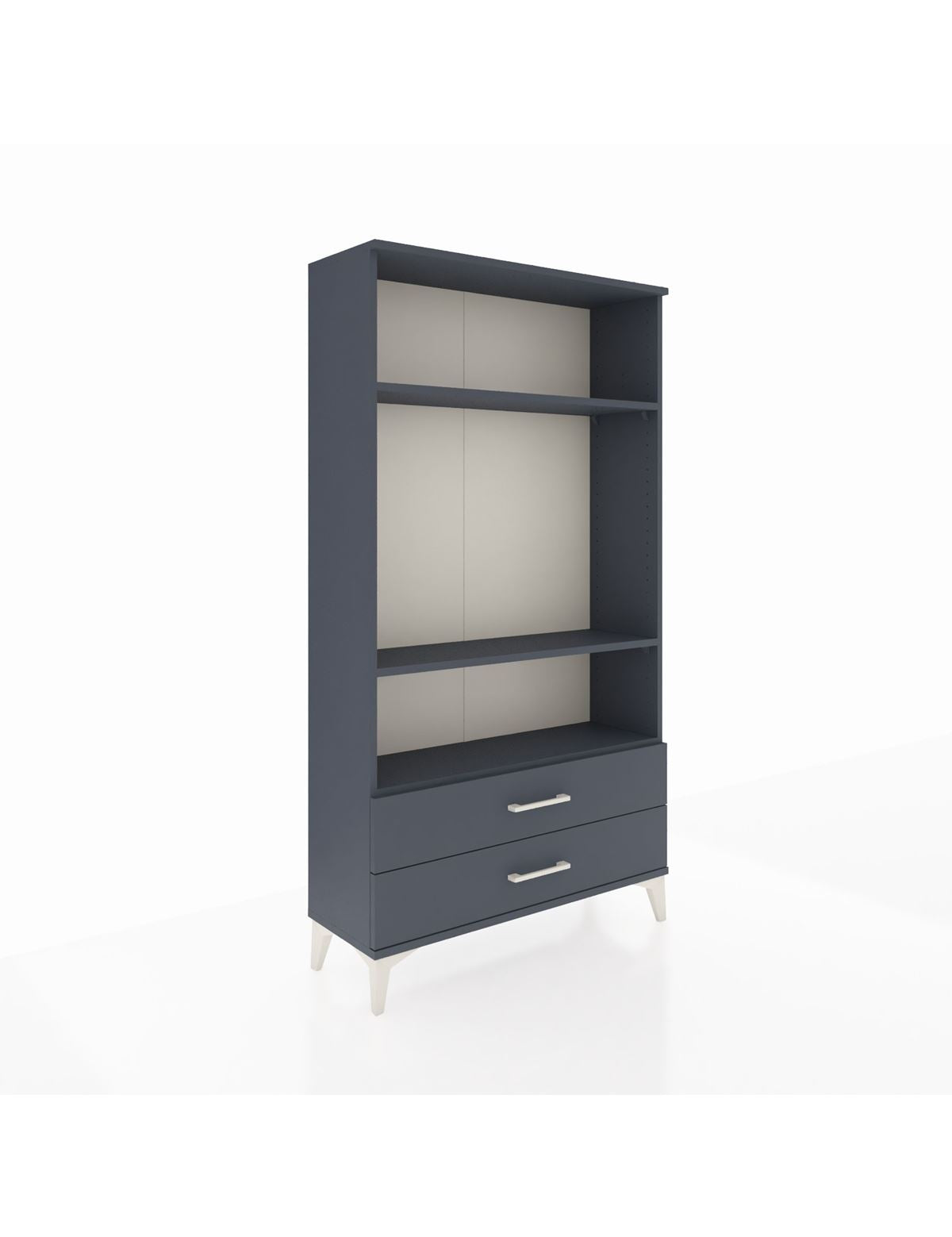 Arges Dolap 3 Raflı 2 Çekmeceli 88x30x163 Antrasit-Antrasit