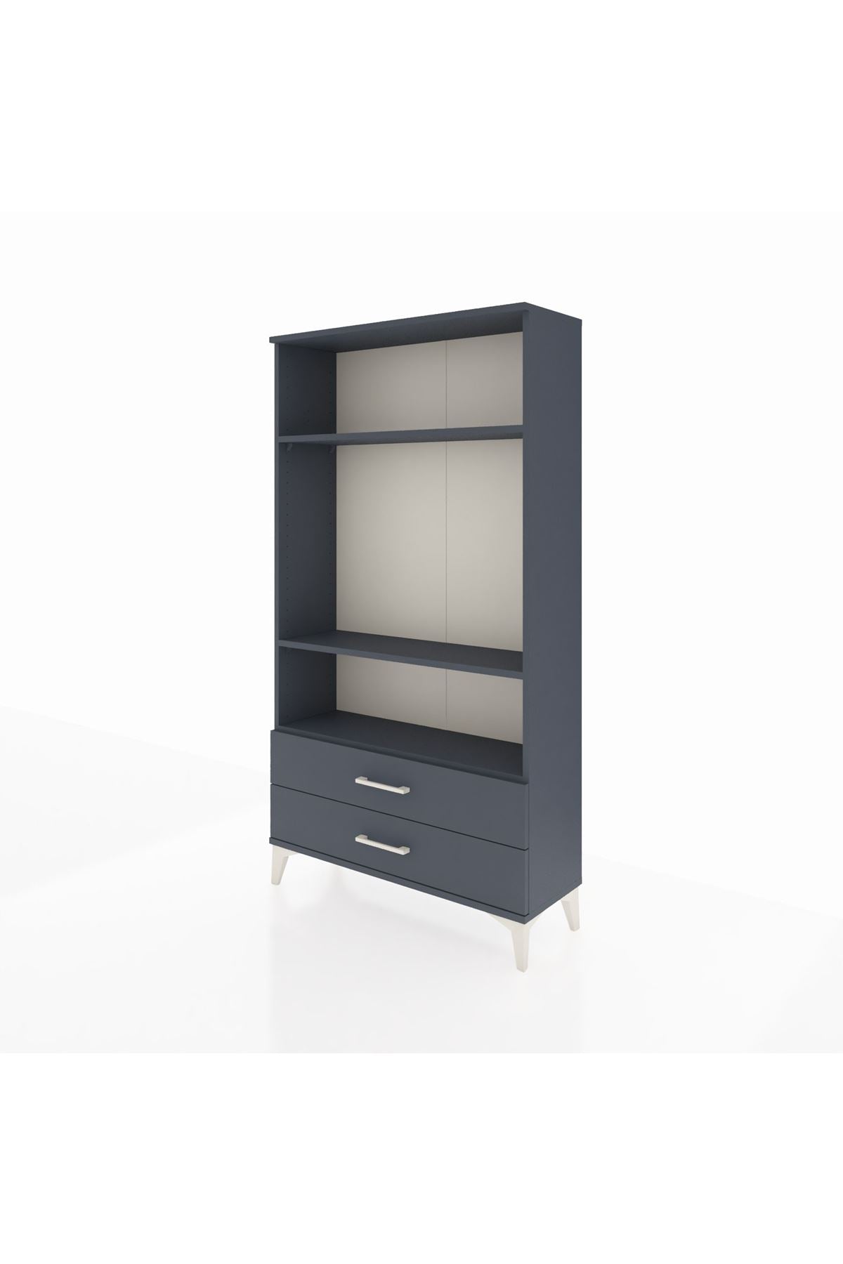 Arges Dolap 3 Raflı 2 Çekmeceli 88x30x163 Antrasit-Antrasit