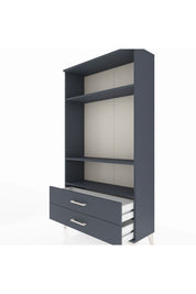 Arges Dolap 3 Raflı 2 Çekmeceli 88x30x163 Antrasit-Antrasit