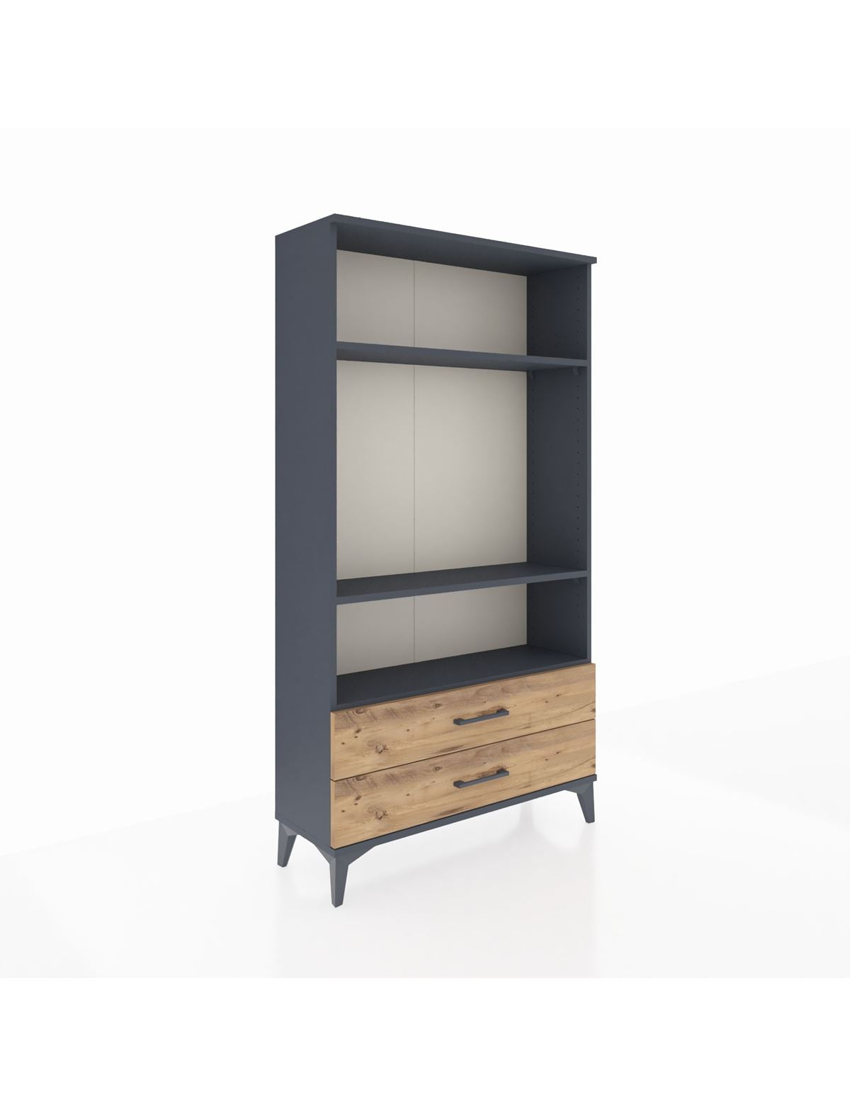 Arges Dolap 3 Raflı 2 Çekmeceli 88x30x163 Antrasit-Çam