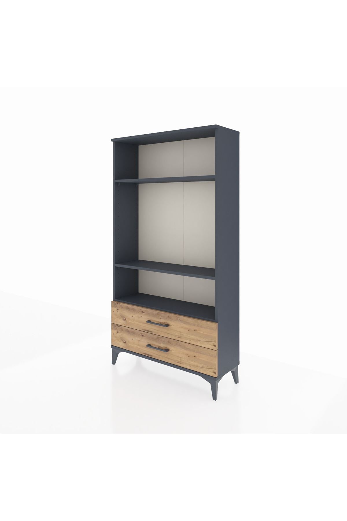 Arges Dolap 3 Raflı 2 Çekmeceli 88x30x163 Antrasit-Çam