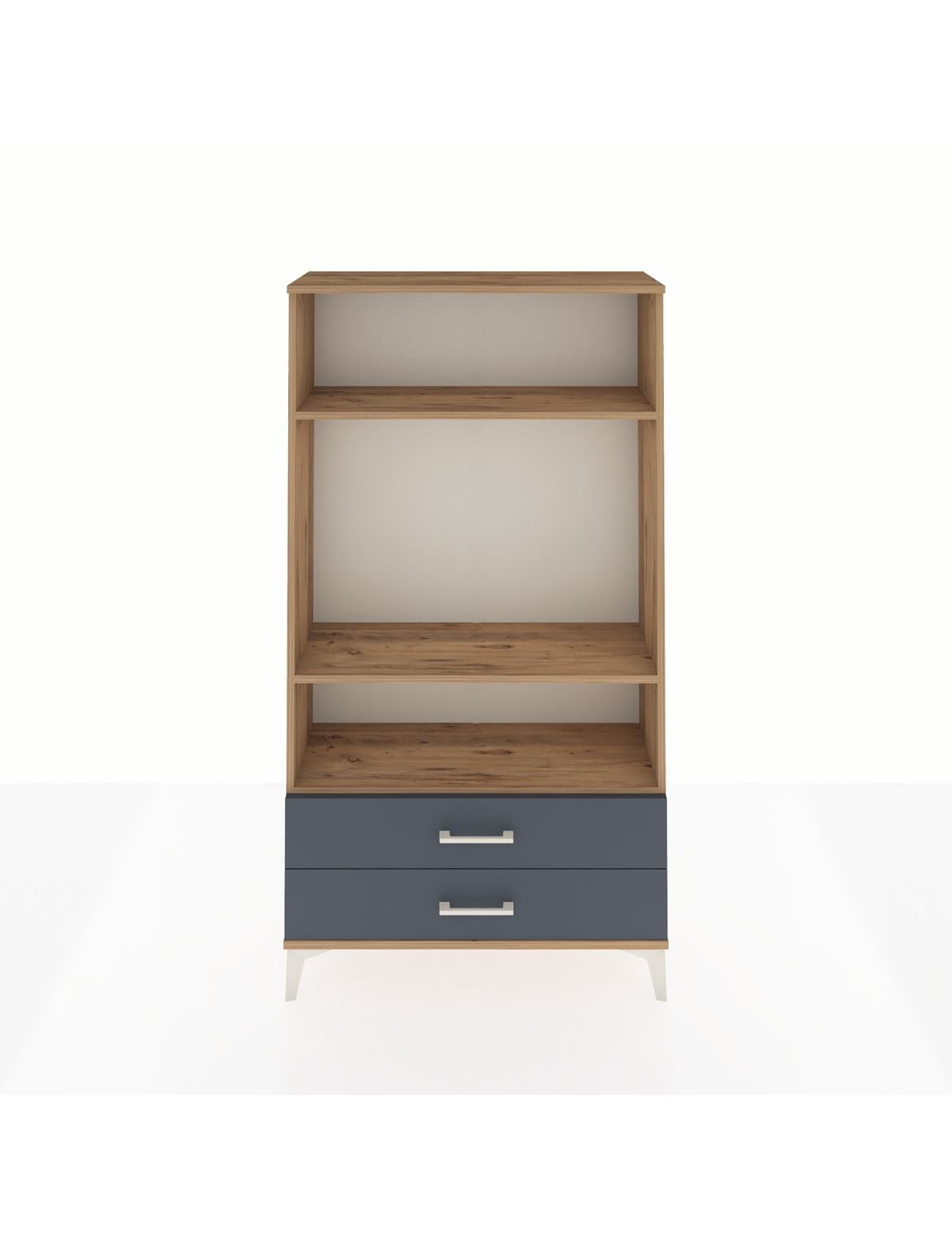 Arges Dolap 3 Raflı 2 Çekmeceli 88x30x163 Çam-Antrasit