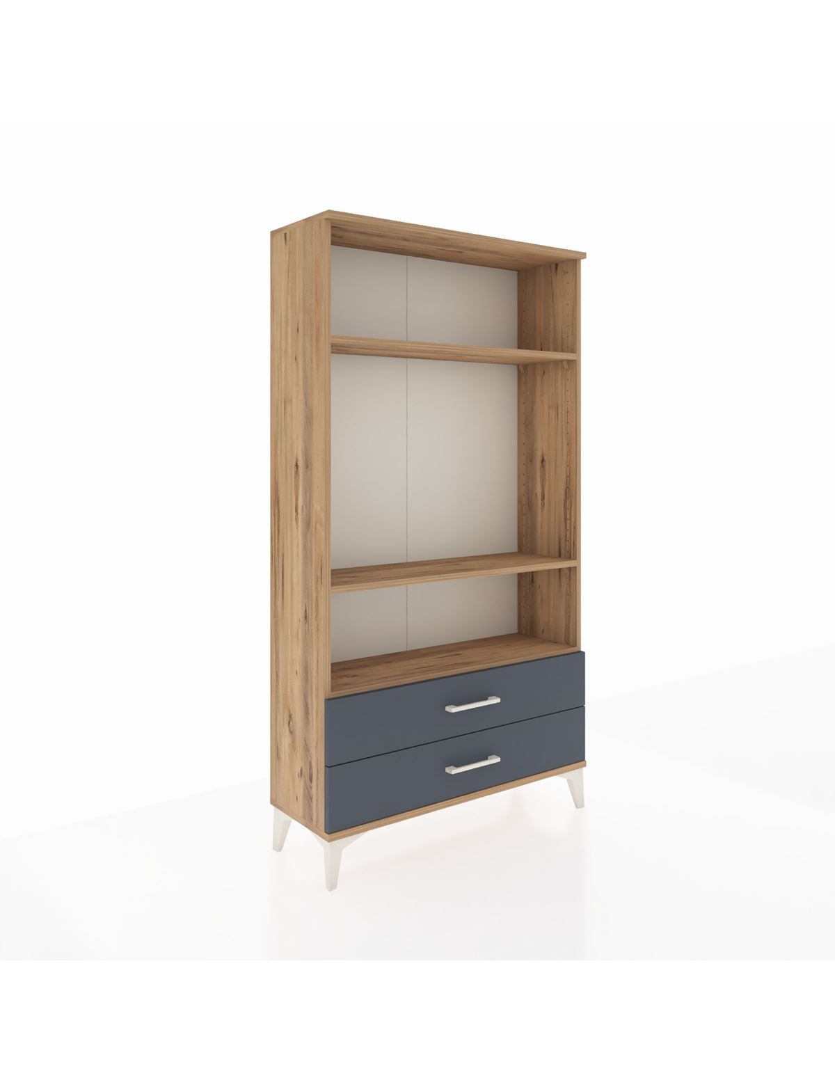 Arges Dolap 3 Raflı 2 Çekmeceli 88x30x163 Çam-Antrasit