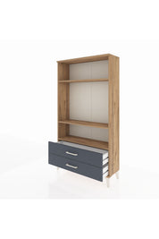 Arges Dolap 3 Raflı 2 Çekmeceli 88x30x163 Çam-Antrasit